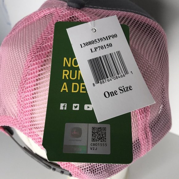 Women's Cap Hat Gray Pink Washington Tractor Snapback Mesh New - Picture 6 of 11